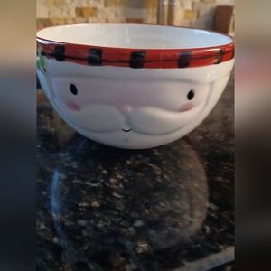 Birch Cottage Ceramic Santa Bowl